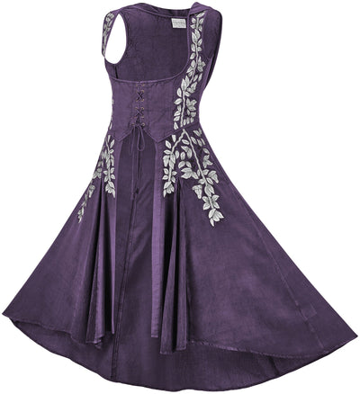 Tauriel Maxi Overdress Limited Edition Midnight Lavender Silver Embroidery